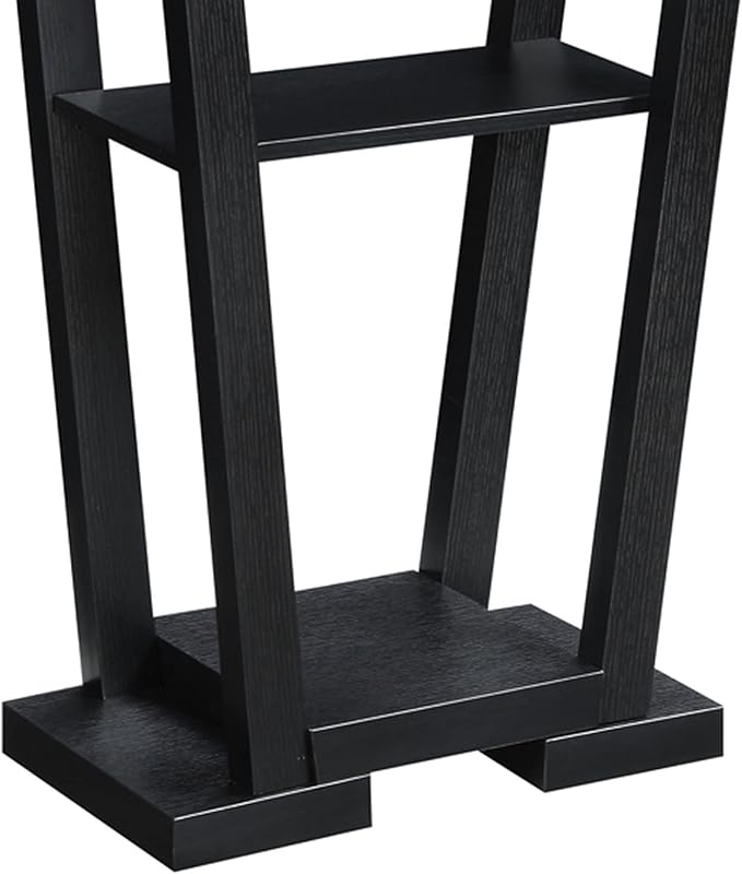 Convenience Concepts Newport V Console Modern Sofa Storage Shelves, Narrow Entryway Hall Living Room, Display Accent Table, 31.5", Black