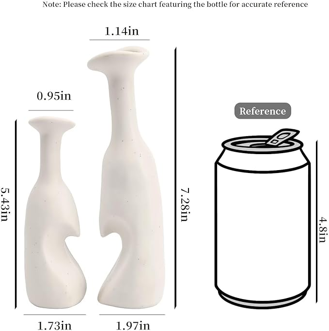 Heart Shaped Small Ceramic Vases Set of 2 Home Decor Boho Vase Modern Matte Flower Vase Minimalist Decorative Vase for Wedding Gift Dining Coffee Table Book Shelf Office Décor