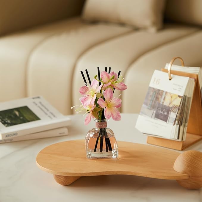 Flower Reed Diffuser Set for Home, Lavender Scent Essential Oil with Sticks, Premium Home Fragrance and Air Fresheners for Bathroom Bedroom Shelf Decor 3.4 oz