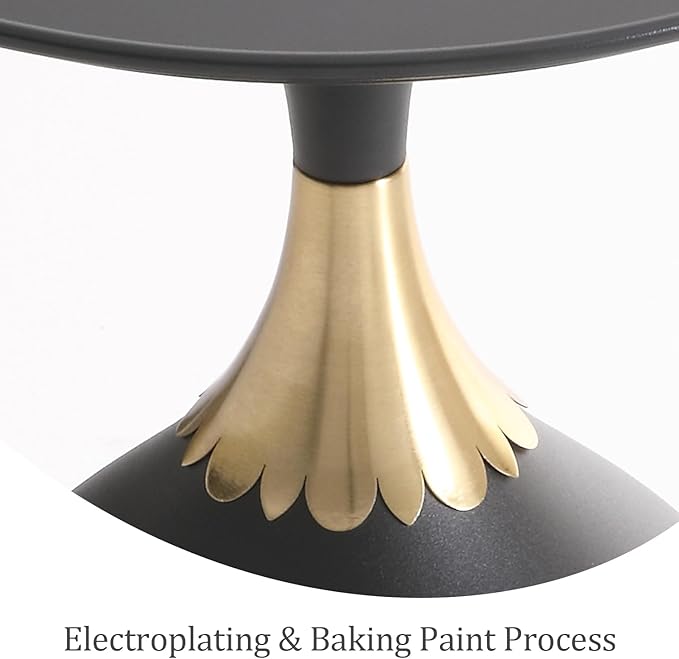 MSOBAIW Small Round Side Table End Table, Metal Pedestal Tables Living Room, Black Minimalist Modern Accent Unique Circle Drink Tables for Sofa, Bedroom, Office