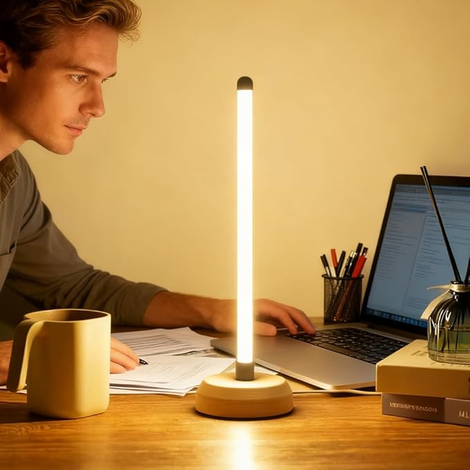 Bedside Table Lamp for Bedroom , 3-Color Temperature Lamp,Bedroom Bedside Night Light, Dimmable Led Lighting, Small Table Lamps for Living Room OfficeCreative Home Decor, Unique House warmging Gif