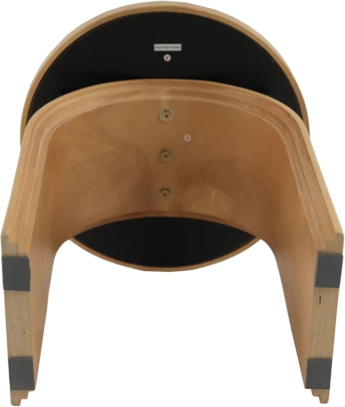 VESCASA 17.75" W Round Sofa Side Table, Modern Nightstand with Arched Wooden Legs, Small Accent End Table for Living Room, Bedroom, Natural Wood