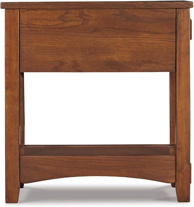 Signature Design by Ashley Breegin New Traditional Wooden Chair Side End Table with 1 Drawer and 1 Fixed Shelf, Brown