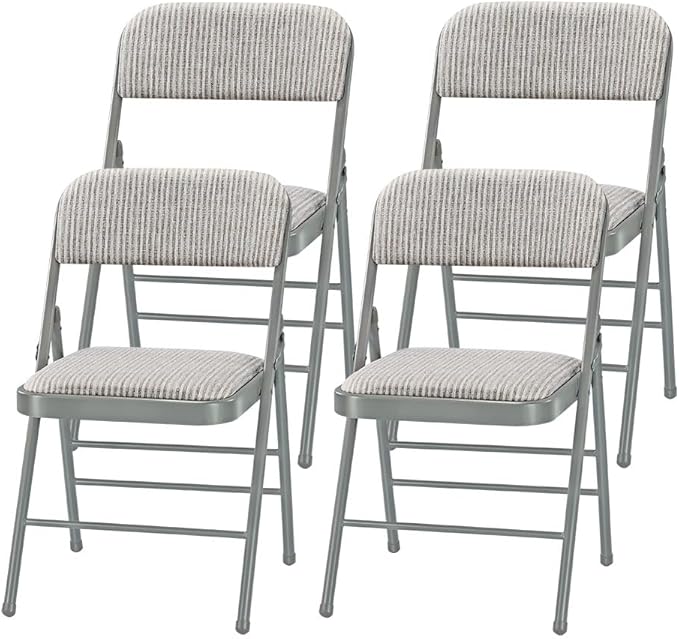 Amazing for less Pack of 4 (Fabric/Vinyl) Steel Frame Metal Foam Padded Folding Chairs (Black, Gray, White)