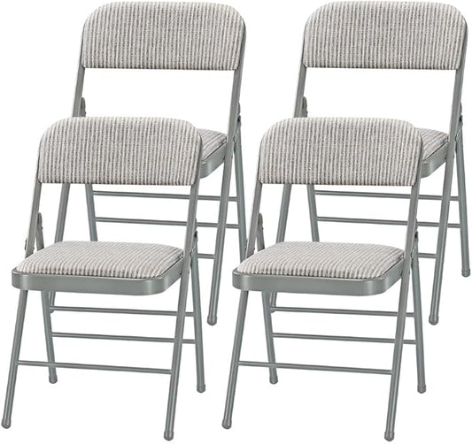 Amazing for less Pack of 4 (Fabric/Vinyl) Steel Frame Metal Foam Padded Folding Chairs (Black, Gray, White)