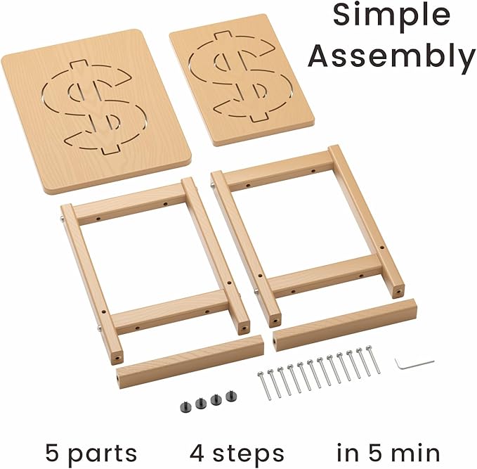 16.6'' HDPE Outdoor Side Table, Weatherproof Small Outdoor Table for Adirondack, Patio, Porch, Balcony, Poolside (2-Tier, Teak)
