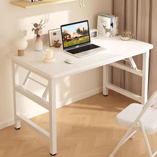 31.5 Inch Foldable Desks for Small Spaces,Foldable Desk No Assembly,Small Table for Bedroom,White.