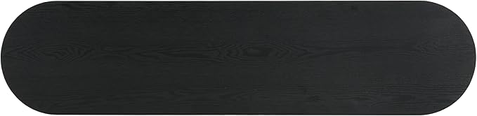 kevinplus 58.9'' Console Table Sofa Table for Entryway, 3-Tier Storage Open Shelf Modern Countryside Farmhouse Style, Elegant Wood Grain & Fluted Design, Easy Assemble, Black