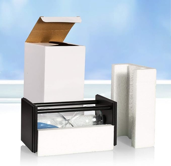 Lodunsyr Hourglass Timer for 60 Minutes Sandglass Timer for Kitchen Living Room Home Office Desk Bedroom Party Festival Coffee Table Book Shelf School Game Sand Timer Clock (Black Frame Blue Sand)