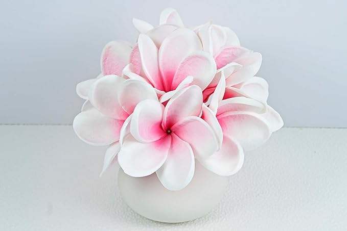 Birthday Gifts for Women 10pcs Gradient Pink Flowers PU Real Touch Flowers Hawaiian Plumeria Frangipani Artificial Flowers for DIY Birthday Gifts Wedding Gifts Home Decor Table Centerpiece