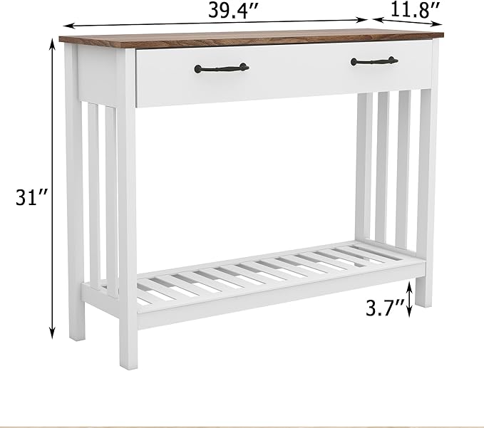 TaoHFE Farmhouse Narrow Console Table Modern Wooden,Living Room Tables Narrow Side Tables for Entryway,Entry Table with Storage Hallway SideTable with Drawers