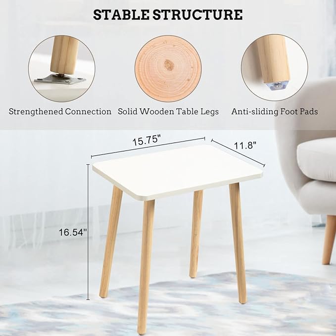 FORAOFUR Side Table, Small End Table Accent Table Living Room Bedroom Balcony Office, Modern Side Table Bedside Table Home Decor, Small Table for Small Spaces, Small Coffee Table, Easy Assembly