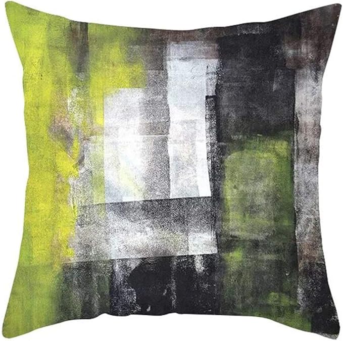 Yellow and Grey Art Artwork Modern Decorative Gray Home Decorative Throw Pillows Covers Cushion Cover for Bedroom Sofa Living Room 18X18 Inches Set of 2