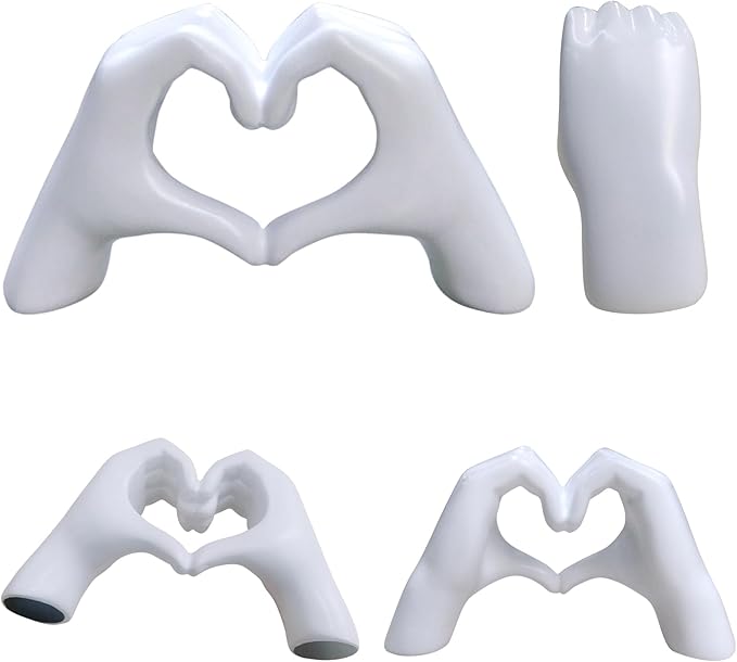 Small Heart in White Hands Statue - Elegant Gift for Weddings, Anniversaries & Mother's Day, Home/Office Decor,Heart Hands Sculpture
