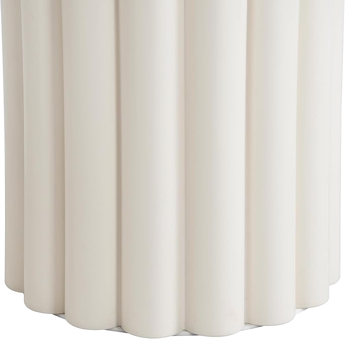 Modern Coffee Table Set of 2, Round Center Table with Roman Column Legs,Space-Saving Stackable Design,Matching End Tables for Living Room, Industrial & Functional, Easy Assembly,White