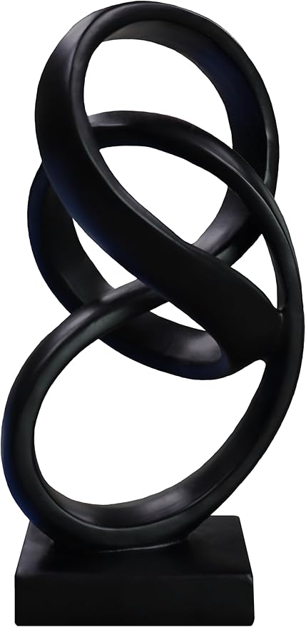 15" Modern Abstract Ribbon Decorative Sculpture, Knot Sculptures,Home Decor,Coffee Table Statues,Dining Living Room Desk Decor