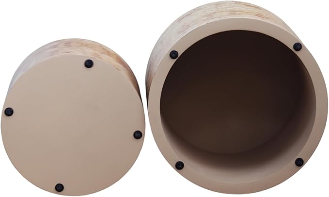 Nesting Coffee Table Set of 2 for Living Room, Modern Round Wooden Circle Accent Side Tables for Small Spaces, Bedroom, Balcony, Office, Natural Burl Finish (19"+15")