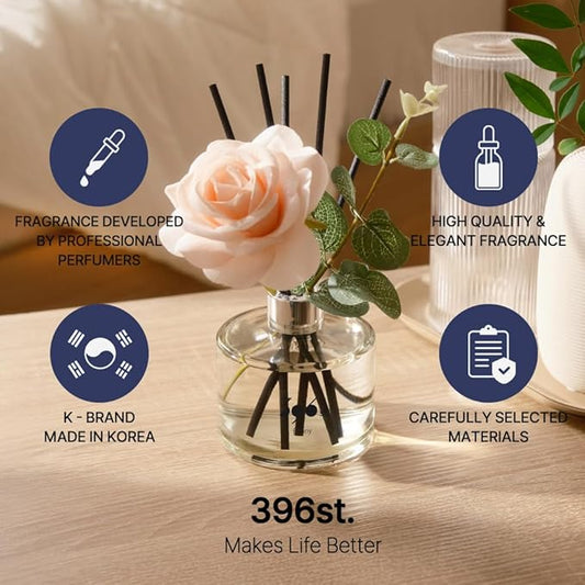 396 st. Rose Flower Reed Diffuser, Black Cherry, 200ml(6.7oz) / Reed Diffuser Sets, Home Fragrance, Scented Oils, Home & Bathroom Décor