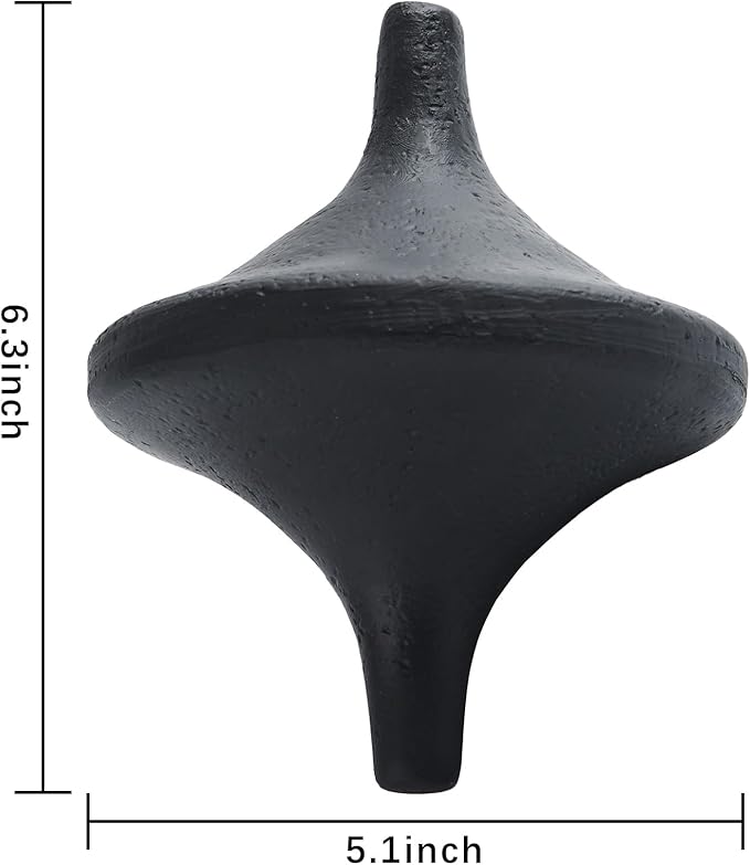 DN DECONATION Black Resin Decorative Spinning Top Statue - Artistic Gyroscope Sculpture for Home & Office Decor - Modern Shelf Decor for Living Room, Bookshelf Coffee Table Decor - Unique Gift for Men