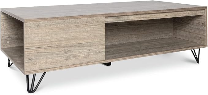 Milliard Modern Farmhouse Coffee Table with Storage Grey