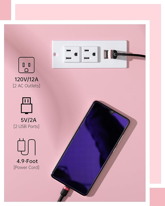 FORAOFUR Side Table with Charging Station, Small Side Table with 2 USB Ports and Outlets, End Tables for Small Spaces in Living Room, Bedroom & Nursery, 2 Tier Nightstand