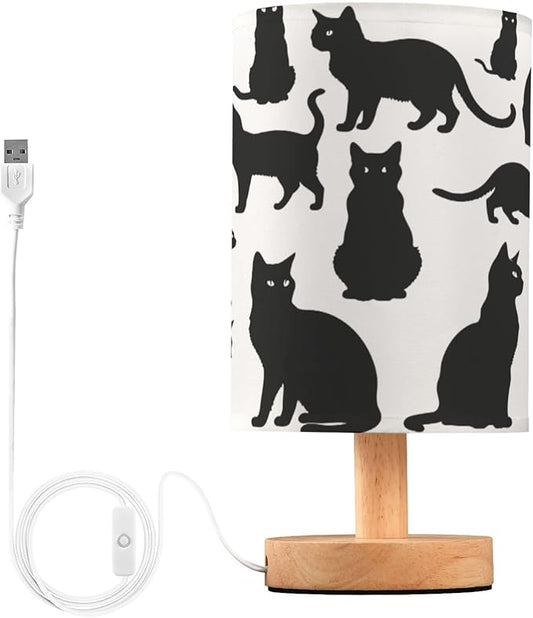 Bolaz Small Table Lamp for Bedroom Cats Table Lamp Nightstand Lamp for Livingroom Office Reading Working Table Desk