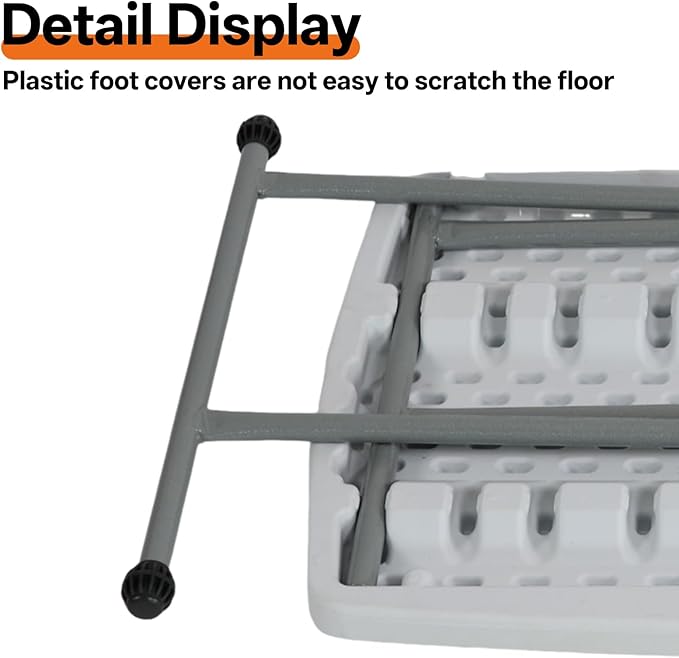 Small Camping Personal Folding Table, Heavy Duty Utility Table with Adjustable Height, 19.68” L x 30.3” W x 29" H, HDPE Construction