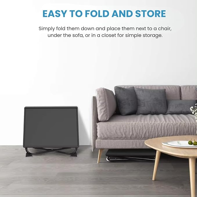 Adjustable TV Tray Table with 6 Heights & 3 Tilt Angle Adjustments - Folding Table with Cup Holder for Bed, Kitchen Sofa & Hospital Use