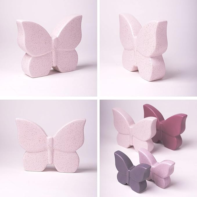 Butterfly Decor Statue Animal Figurine Gifts Modern Arts Ceramic Sculpture Cream 6.7 inch