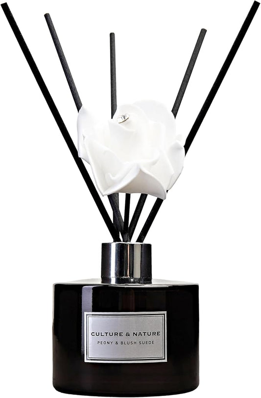 CULTURE & NATURE Reed Diffuser Set (6.7oz, Peony & Blush Suede)