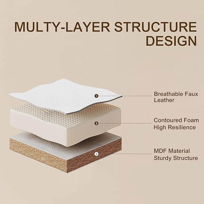 Furnimart Upholstered Tufted White Bench Ottoman with Padded Seat, Footrest Foot Stool with Sturdy Metal Leg, White Leather Bench for Bedroom Living Room Entryway