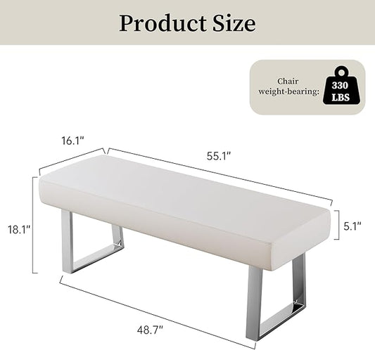 JIEXI Bedroom Bench, Bed end upholstered Bench, Indoor Corner Small Footstool with Metal Legs, for Kitchen entryway Dining Room and Living Room Window