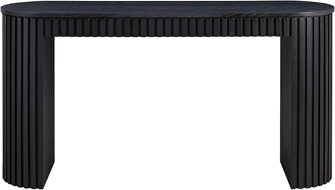 kevinplus 59.05'' Modern Console Table Sofa Table with Drawer Storage for Entryway Living Room, Sturdy Construction, Curved Style, Black