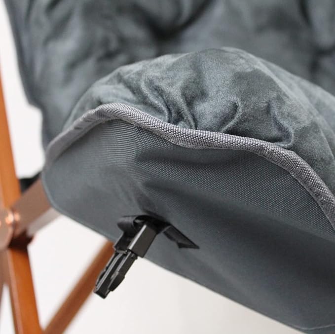 Zenithen Portable Foldable Indoor Wood Butterfly Folding Accent Chair, Perfect for Dorm Rooms, Bedrooms, and Living Rooms, Use for Lounging, Reading, Studying, and Gaming, Gray