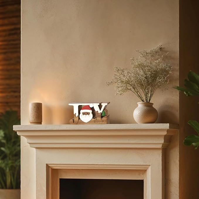 Decozen Living Room Decor: Handcrafted Joy Sign Letters Centerpiece - Bedroom, Indoor Coffee Table, House, Dining Room, Farmhouse & Kitchen Decor, Housewarming Gifts and Accessories - Solid Wood