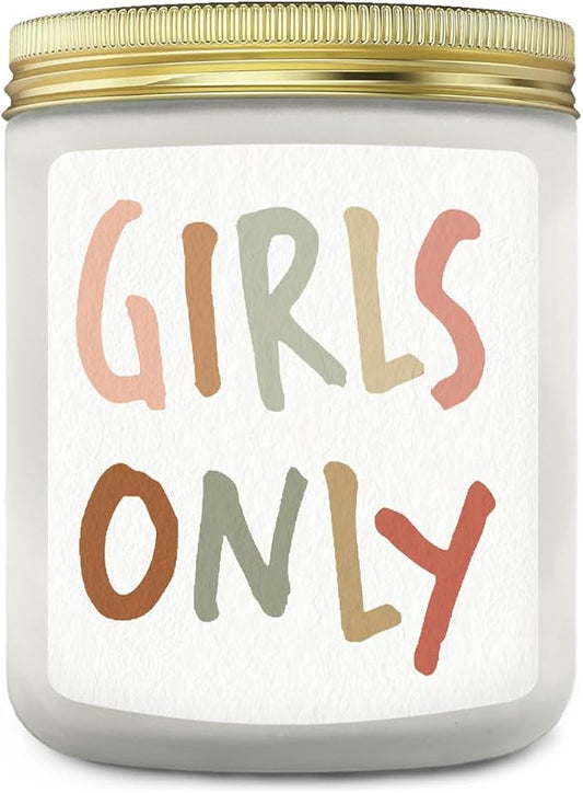 Girls Only Lavender Candle, Girl Gifts, Girls Room Decor, Baby Girl Nursery Decor, Scented Jar Candles for Baby Toddler Little Girls Room Playroom Nursery Decor