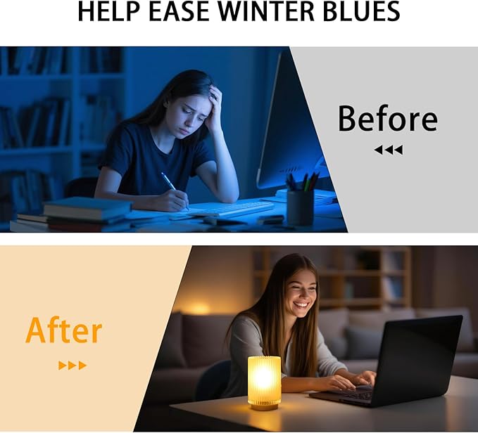 Battery Operated Lamp, Cordless Table Lamp with Timer, Desk Bedside Lamps with LED Warm Light, Glass Small Table Lamp for Bedroom, Bathroom, Living Room, Home Decor - Matte Amber