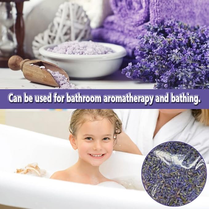 Dried Lavender Flowers, Natural Dried Lavender Buds, Fragrant Dried Lavender Bulk for Drawers and Closets, Wholesale Dried Flowers for Soap, Candle, Sachets, DIY (1 Pound)