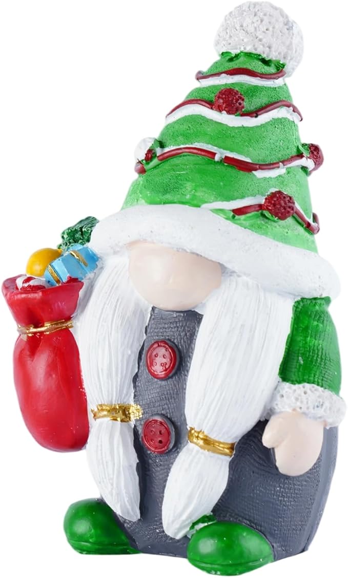 Christmas Resin Gnome Statues, Suitable for Indoor & Outdoor Holiday Decor, Winter Christmas Table Decoration, Ideal for Mom, Dad, Friends