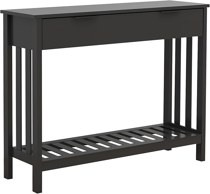 TaoHFE Black Entryway Table with Drawer Modern Wood Narrow Console Table with Storage Hallway Table Sofa Tables for Living Room,Entrance Tables for Front Door Corridor, Office, Black