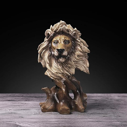 FUNSXBUG 11 Inch Resin Lion Statue Sculpture Animal Collectible Figurine Gift Idea Home Desktop Decoration