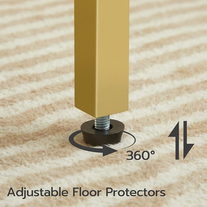 HOOBRO End Table with Charging Station and USB Ports, 3-Tier Nightstand with Adjustable Shelves, Small Side Table for Small Space in Living Room, Bedroom and Balcony, White and Gold DW112BZ01G1