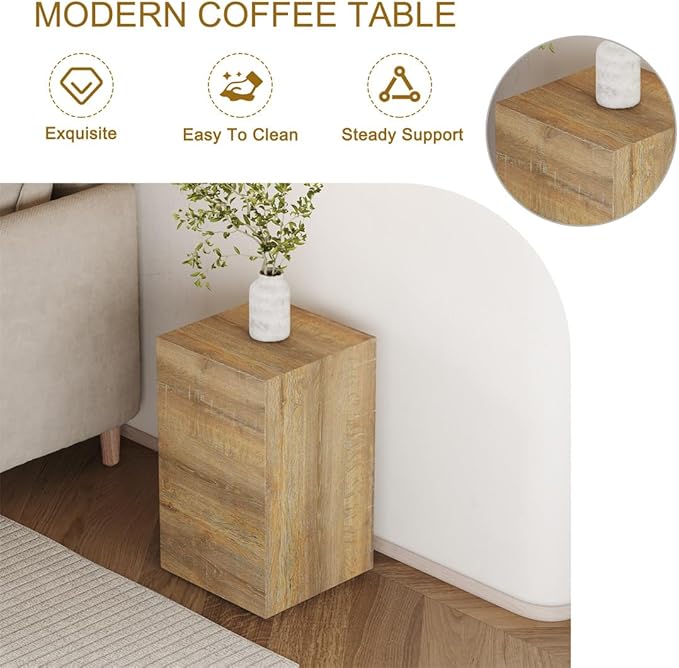 End Table, Side Table Living Room Table, Modern Sofa Couch Tables, Faux Marble Bedside Tables for Living Room