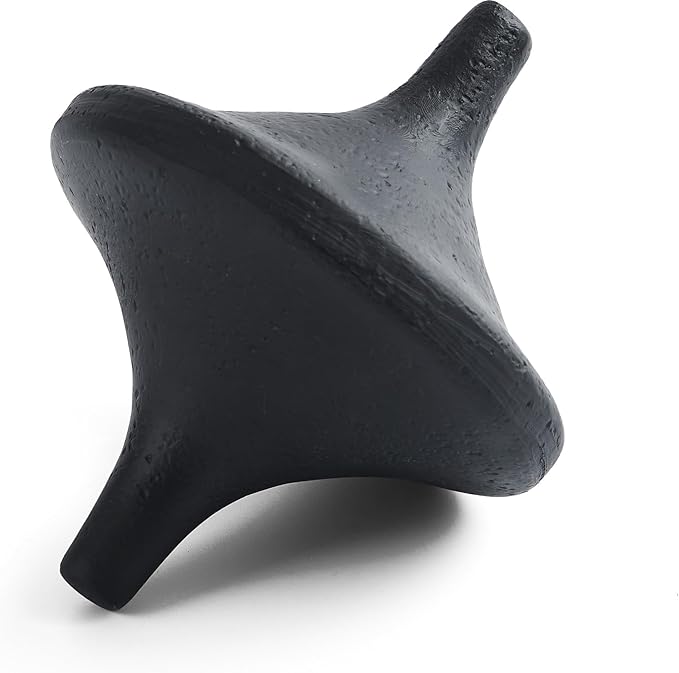 DN DECONATION Black Resin Decorative Spinning Top Statue - Artistic Gyroscope Sculpture for Home & Office Decor - Modern Shelf Decor for Living Room, Bookshelf Coffee Table Decor - Unique Gift for Men
