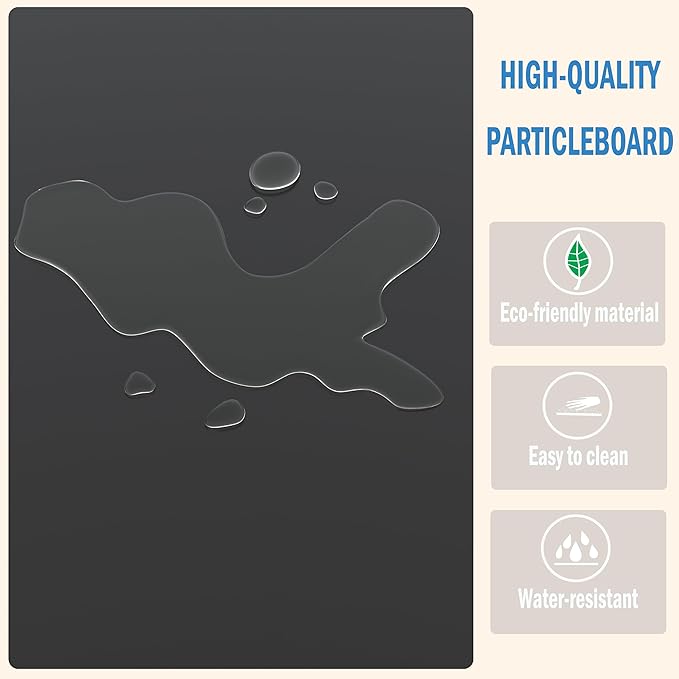 Large End Table Square Side Table Modern Sofa Table 20 Inch Industrial Coffee Table NightStand with 2-Tier Storage Shelf for Living Room Bedroom Black MLBZ06B