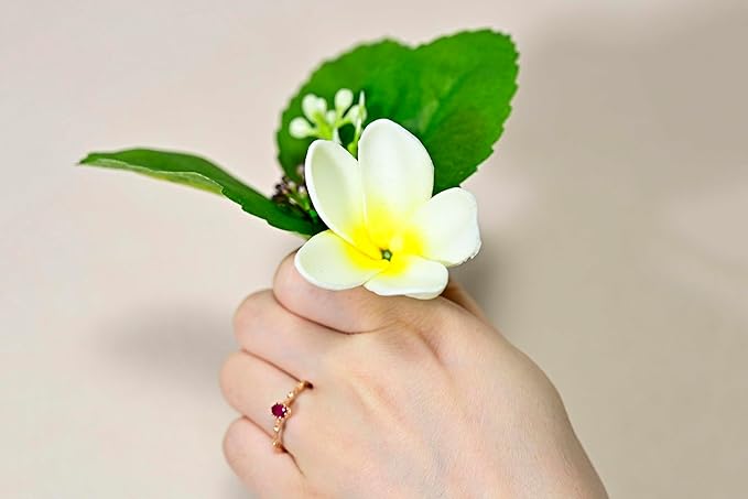 15pcs Gradient Yellow Flowers PU Real Touch Lifelike Hawaiian Artificial Flowers for DIY Wedding Bouquets White Bridal Shower Centerpieces Arrangements Party Tables Decorations