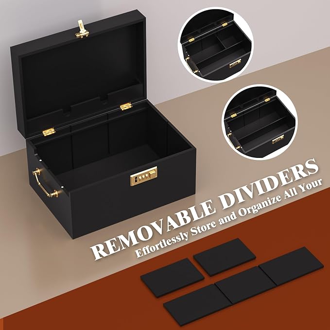 Lockable stash box with rolling tray – Premium bamboo box organizer with grinder, jars & brushes | Stylish wooden stash boxs, spacious Storage Box, great large stash box for home,Holiday Gift