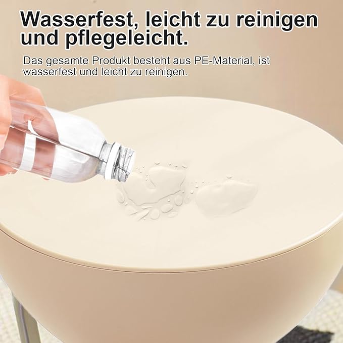 Mini Circle Side Table, Small Modern Bowl-Shaped Coffee Table, Sofa End Table Nightstand, Modern Bedside Home Decor for Living Room, Bedroom，Living Room (Large Milky)