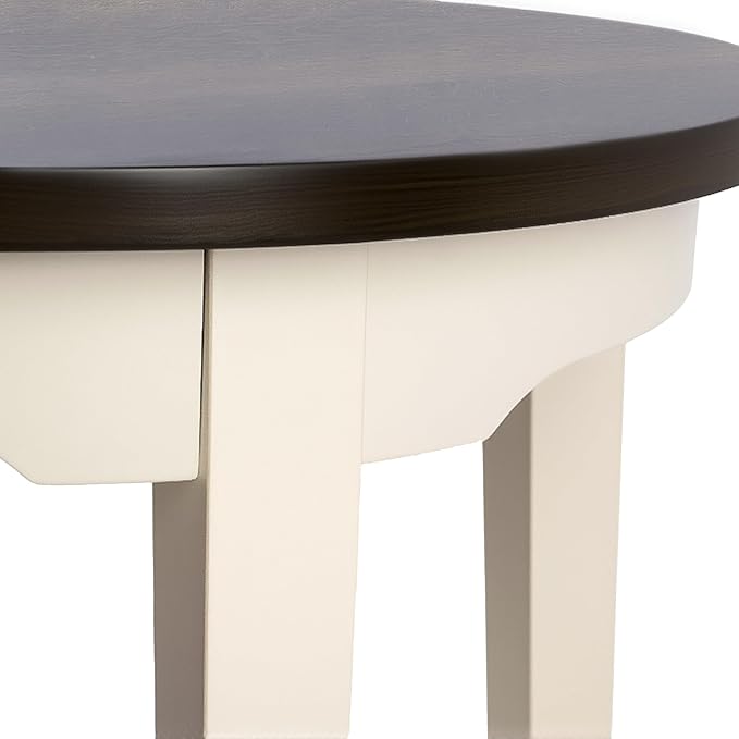 19" Round Side Table, Modern 2-Tier Shelf End Table, Small Accent Table for Living Room, Bedroom, Office, Brown and Gray