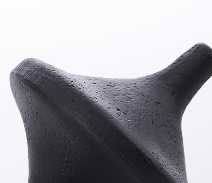 DN DECONATION Black Resin Decorative Spinning Top Statue - Artistic Gyroscope Sculpture for Home & Office Decor - Modern Shelf Decor for Living Room, Bookshelf Coffee Table Decor - Unique Gift for Men